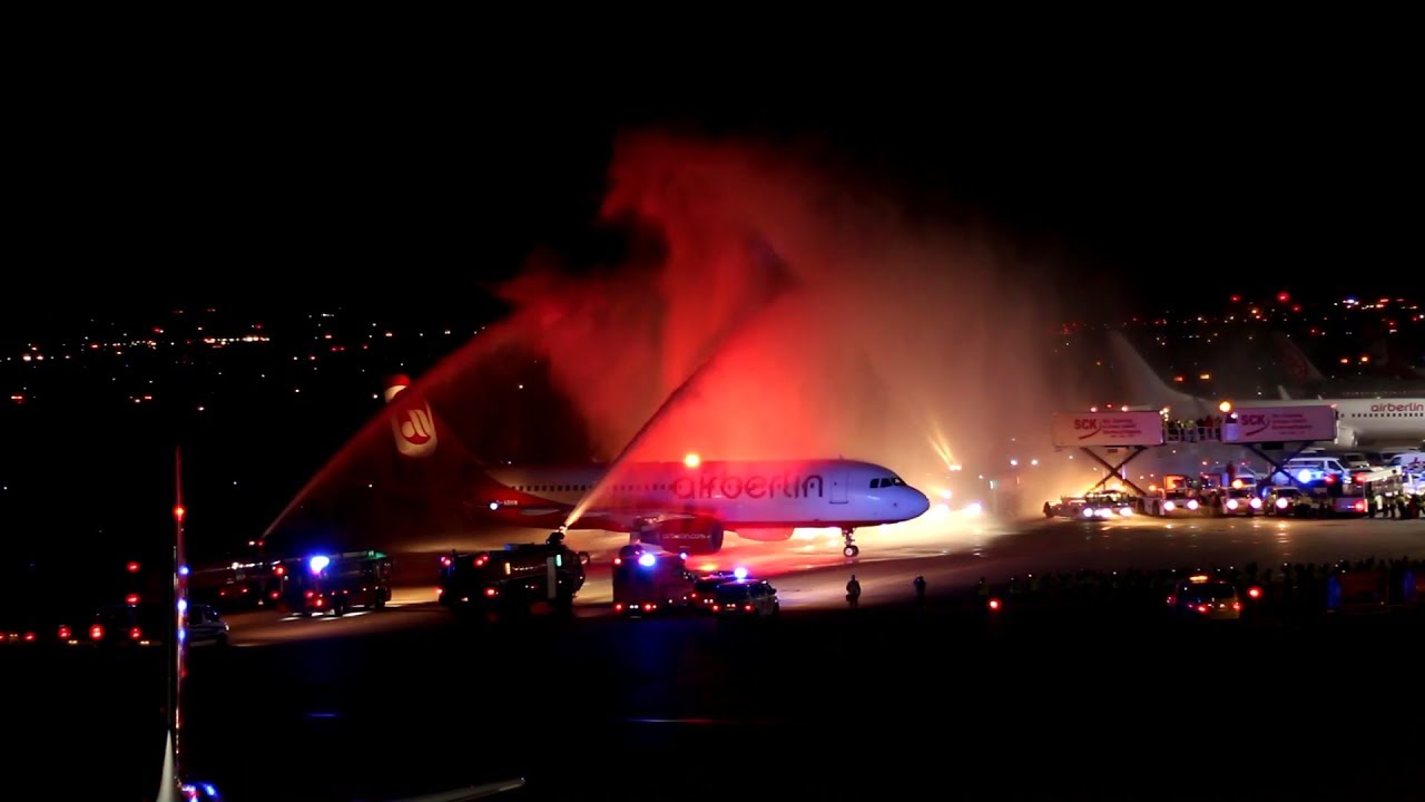 Watch The Last Ever Air Berlin Flight Be Greeted By A Water Salute