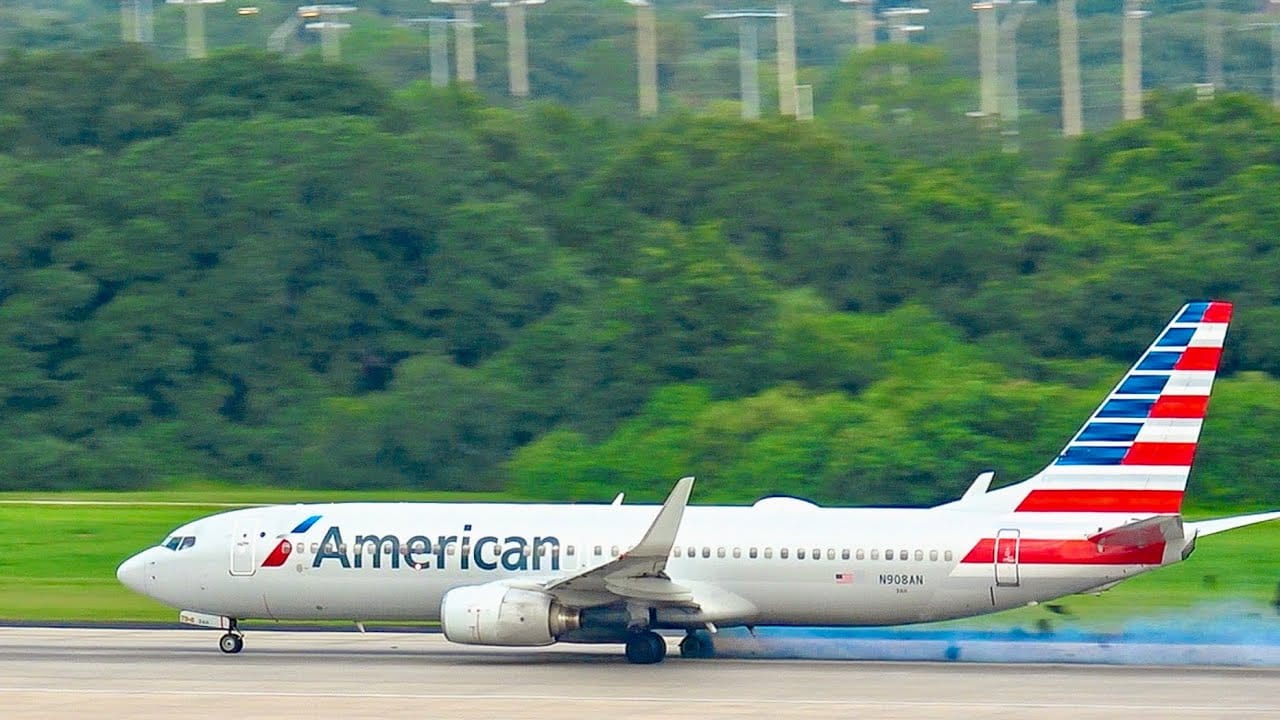 WATCH: American 737 Bursts Tire on Takeoff and Rejects With Their Landing Gear on Fire